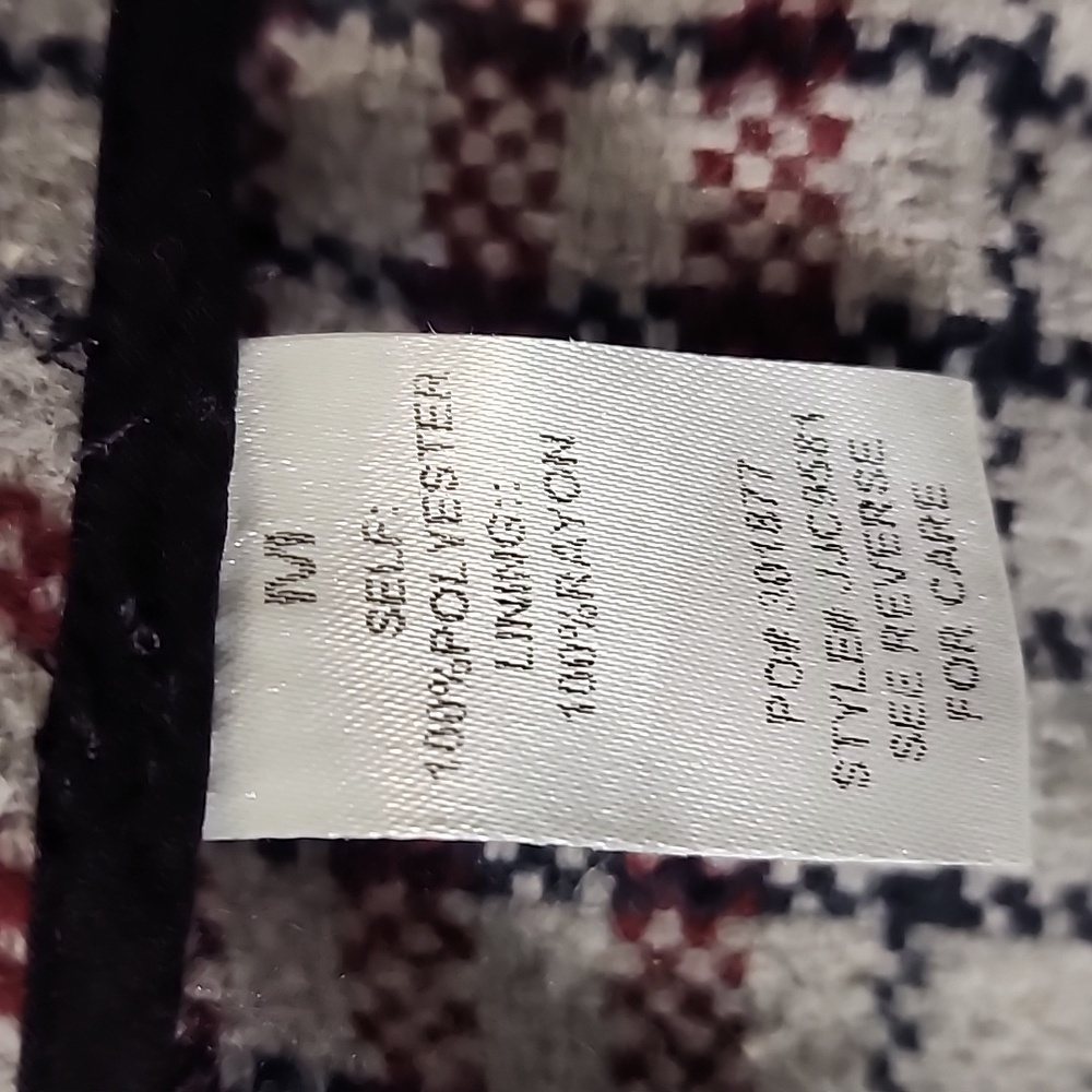 Plaid Button-Front Shacket Jacket - Red/Grey - Picture 11 of 12